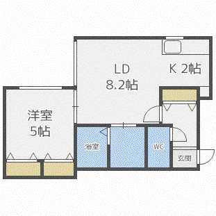 キャステル南郷(1LDK/2階)の間取り写真