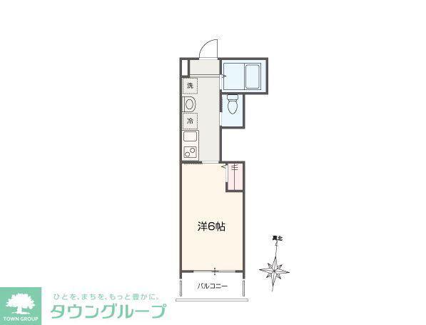 MELLAS元加治(1K/2階)の間取り写真