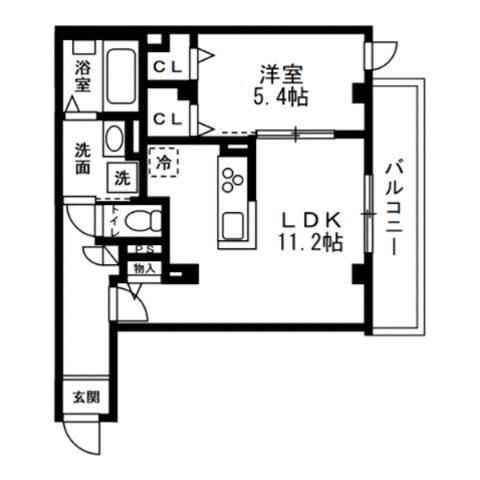 ディアコートあざみ野(1LDK/2階)の間取り写真