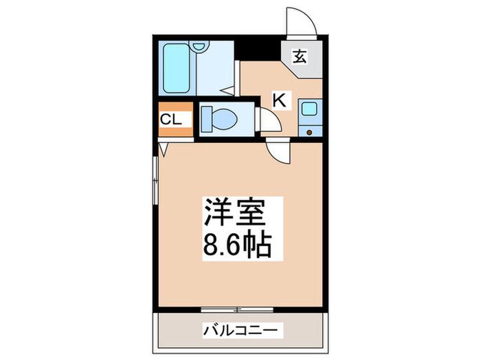 ソレイユマンション(1K/4階)の間取り写真