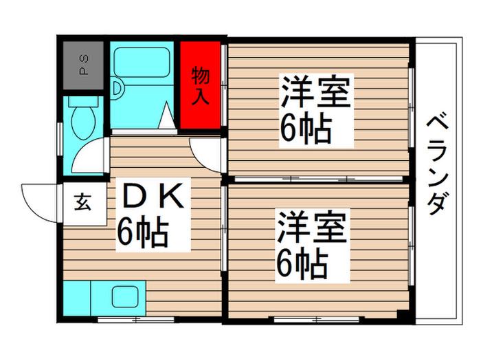 清ビル(2DK/2階)の間取り写真