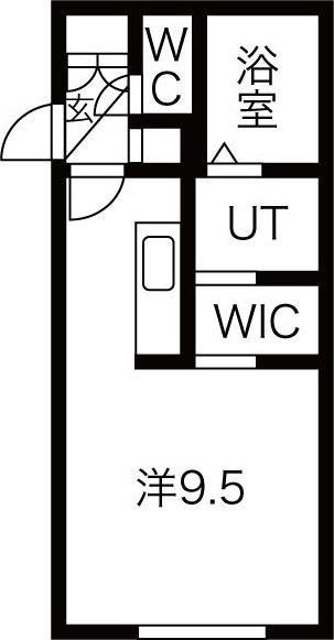 LAULEA学園前(1K/4階)の間取り写真