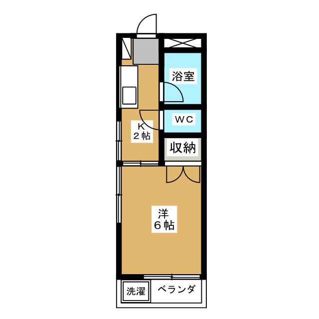 グランレーブ河原(1K/1階)の間取り写真