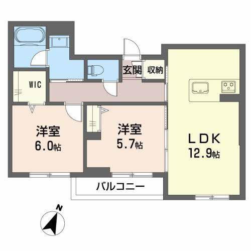 ALBERETA(2LDK/1階)の間取り写真