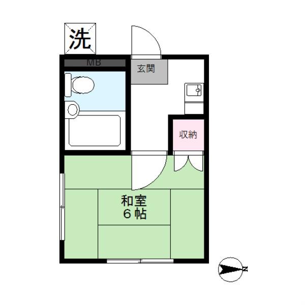 新井コーポ(1K/2階)の間取り写真