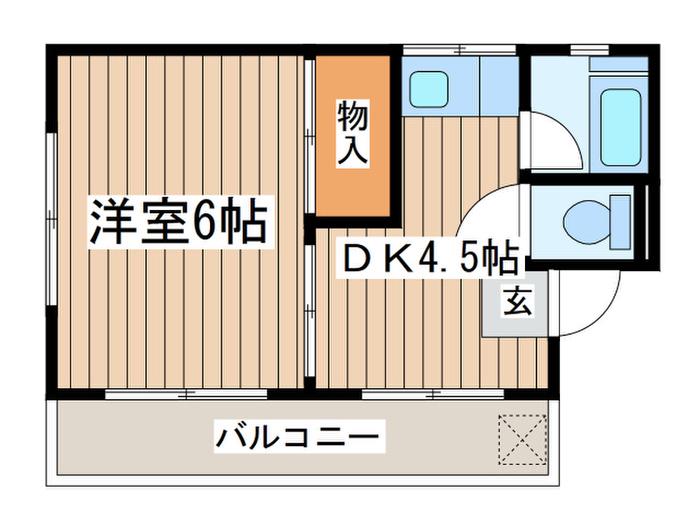 ミツハシホーム辻堂(1DK/3階)の間取り写真