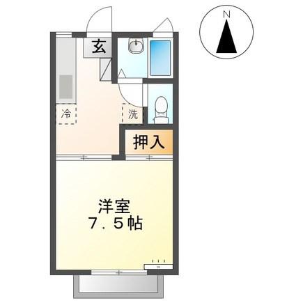 エヴァース藤ヶ丘(1K/2階)の間取り写真