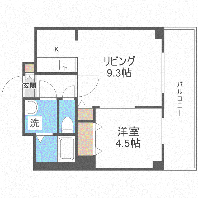 エミュー麻生(1LDK/7階)の間取り写真