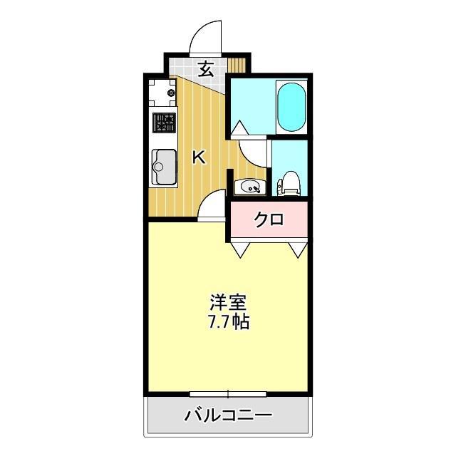 エテルノ(1K/2階)の間取り写真