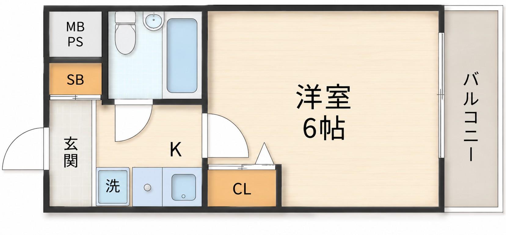 エスリード塚本第2(1K/8階)の間取り写真