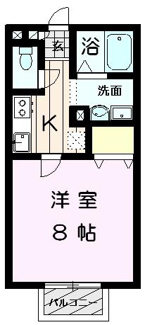 スターハイツ松ノ浜(1K/2階)の間取り写真