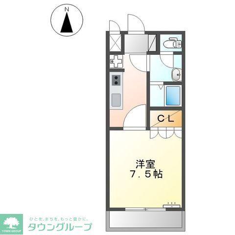 シャトークリハラ3(1K/2階)の間取り写真
