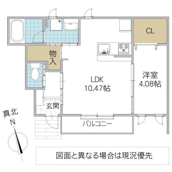 レーガベーネ真鍋 B棟(1LDK/1階)の間取り写真