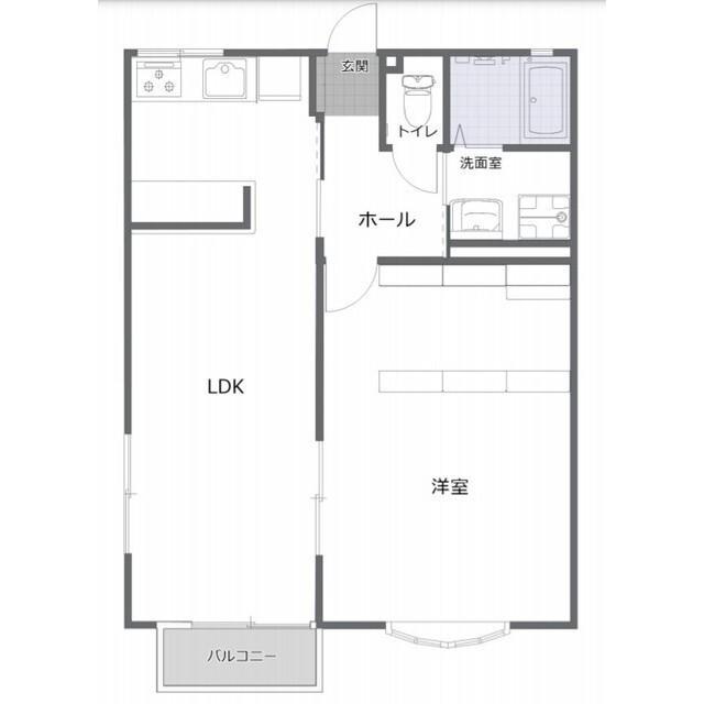 メゾンド・F(1LDK/2階)の間取り写真