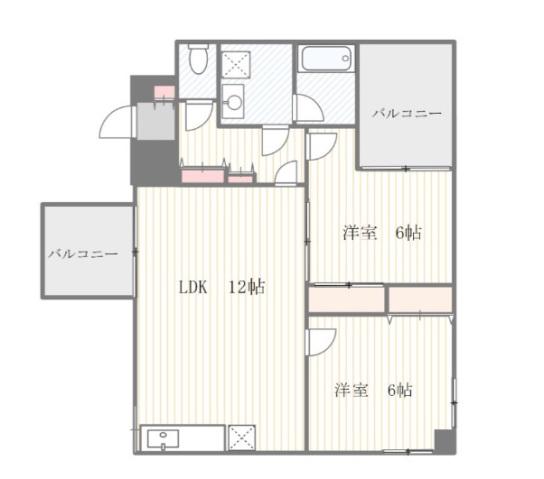 スカイハイツゆうな(2LDK/1階)の間取り写真