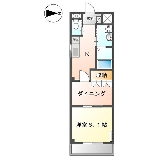コリカールアルベ(1DK/3階)の間取り写真