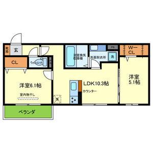 YKメゾン舞子台(2LDK/2階)の間取り写真