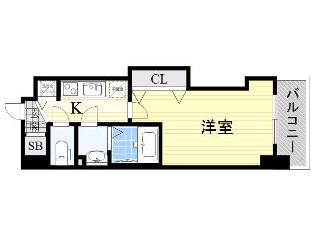 LUXE都島Ⅲ(1K/7階)の間取り写真
