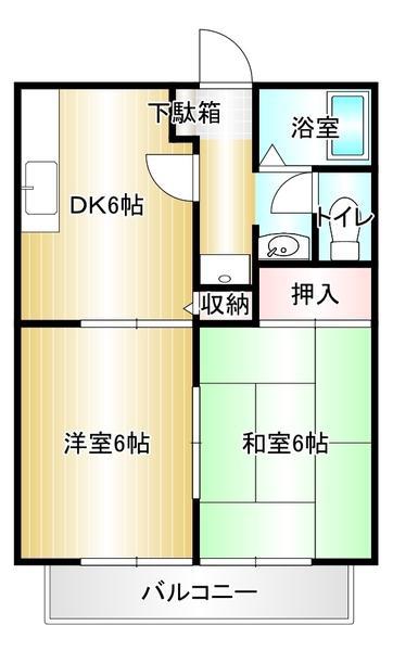 サンハイツ大日寺(2DK/1階)の間取り写真