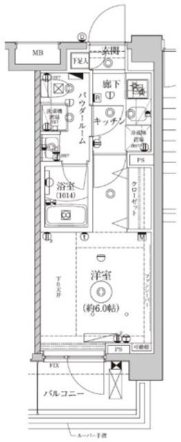 レアライズ立石II(1K/3階)の間取り写真