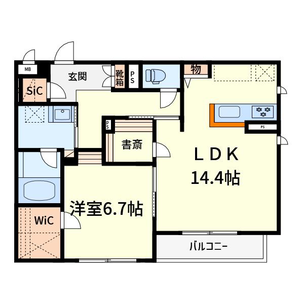 シャーメゾン SAINT LE BRUN(1LDK/1階)の間取り写真