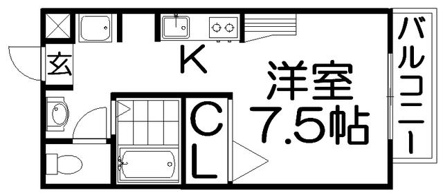 ラヴィスタ友呂岐(ワンルーム/3階)の間取り写真