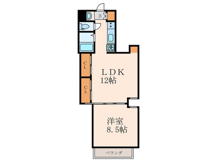コンフォルト1(1LDK/4階)の間取り写真