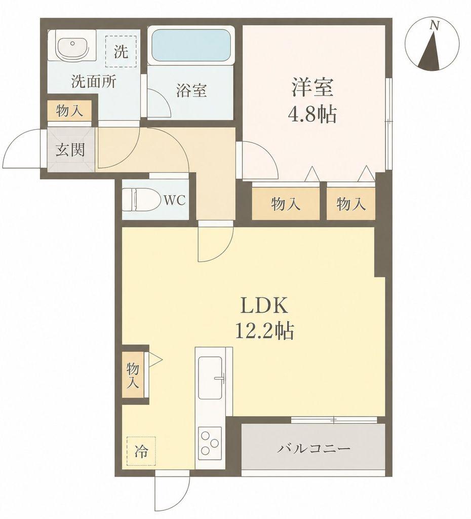 CASA MILA(1LDK/1階)の間取り写真