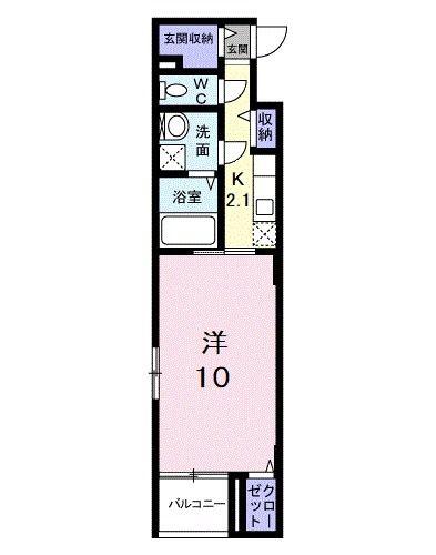 ブリーズ メゾン(1K/2階)の間取り写真