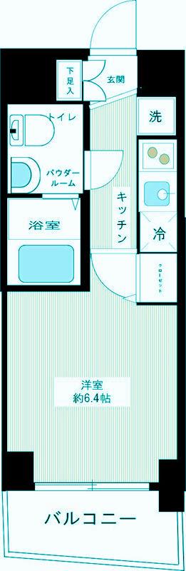アルコバレーノ武蔵小山(1K/5階)の間取り写真