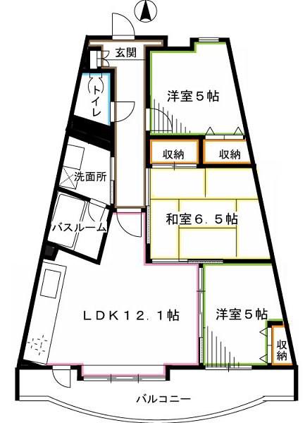 コーピアス・エス(3LDK/1階)の間取り写真
