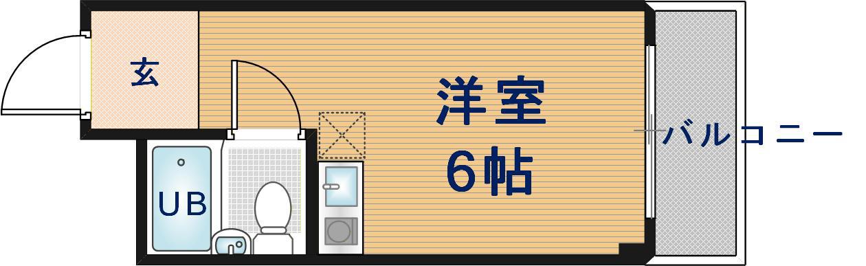 YOUハイム金岡(ワンルーム/1階)の間取り写真