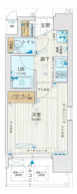 レオンコンフォート新梅田II(1K/7階)の間取り写真