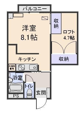 メルヴェイユM(ワンルーム/3階)の間取り写真