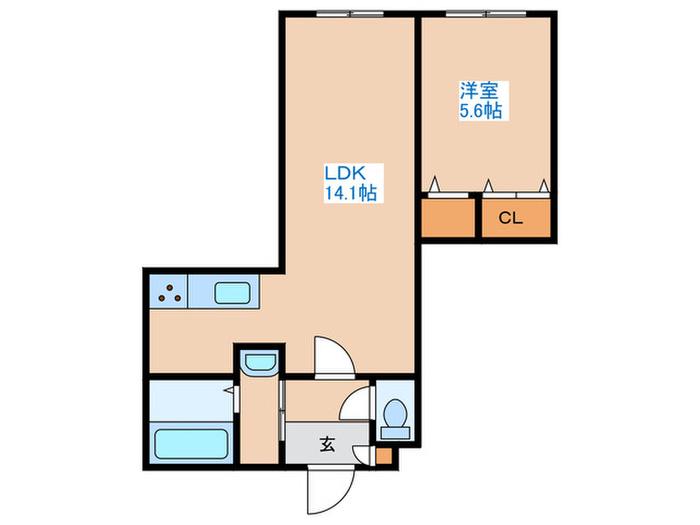 エクセルI番館(1LDK/1階)の間取り写真