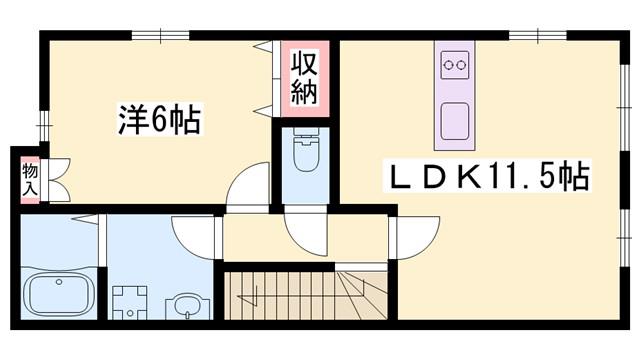 メゾンルーエ(1LDK/2階)の間取り写真