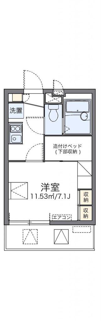 レオパレス本田ハイツ(1K/2階)の間取り写真