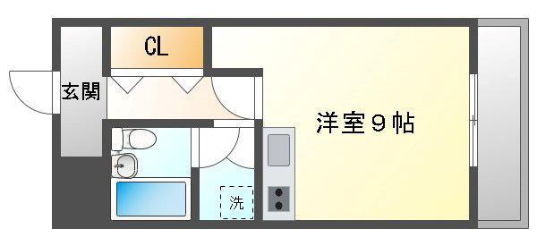 ヴェルサーチにわせ(1K/3階)の間取り写真