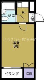 ラフォーレ南市岡(1K/6階)の間取り写真