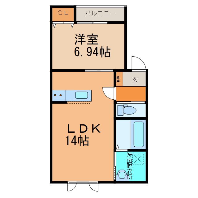 ENTREE(1LDK/2階)の間取り写真