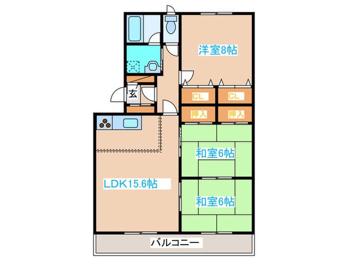 アビタシオンヤマダ(3LDK/5階)の間取り写真
