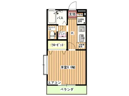 エデット(1K/1階)の間取り写真