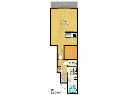 LUA MONTE(1K/1階)の間取り写真