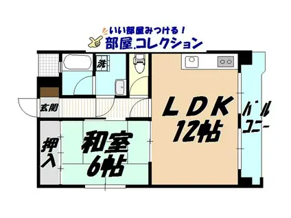 新町ハイツ(1LDK/3階)の間取り写真