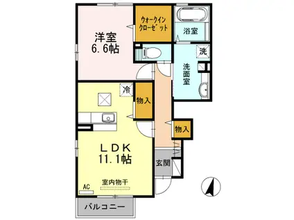 クローバーハウス B101(1LDK/1階)の間取り写真