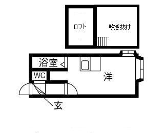 AMS文京台27B(1DK/2階)の間取り写真