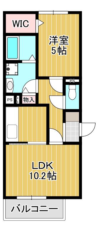 エトワール中井(1LDK/2階)の間取り写真