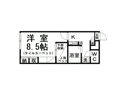 レオパレス喜美(1K/2階)の間取り写真