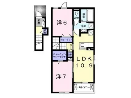 ジャルダン A(2LDK/2階)の間取り写真