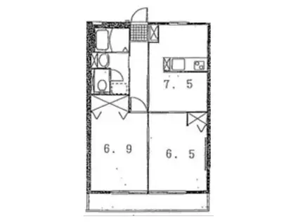 エスポワール松ヶ丘(2DK/2階)の間取り写真